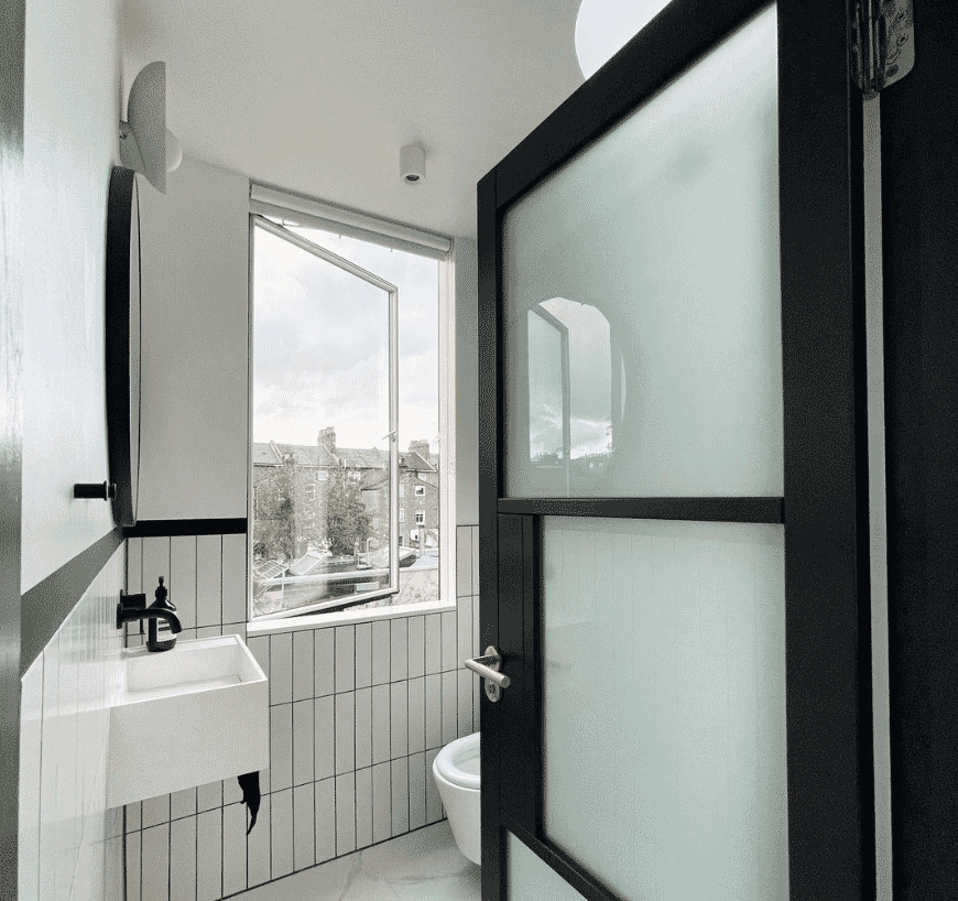1981 x 762 x 35mm (30") Heritage Black Frosted Glass - Prefinished Internal Doors